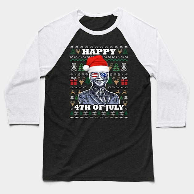 Biden American Sunglasses Xmas Sweater Happy 4th Of July Baseball T-Shirt by jodotodesign